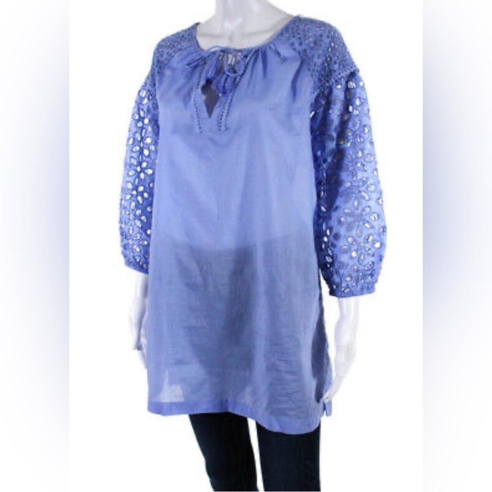 J Crew Tunic with Open Embroidered Sleeves